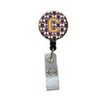 Carolines Treasures Letter C Football Purple and Gold Retractable Badge Reel CJ1064-CBR